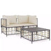 Oberon 3pc Polyrattan Garden Lounge Set w/Cushions