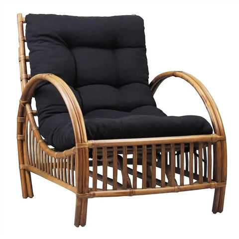 Rouilly Rattan Armchair with Cushion - Tobacco/Charcoal