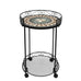 Diya Trolley with Wheels Mosaic Top