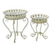 Pair of Andria Plant Stands - Antique Green