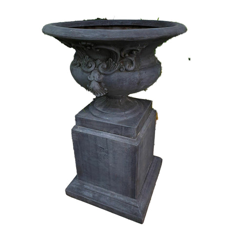 San Vicente Urn & Pedestal - Black or Sandstone