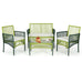 Lila 4pc Wicker Conversation Set w/Soft Cushions - Green