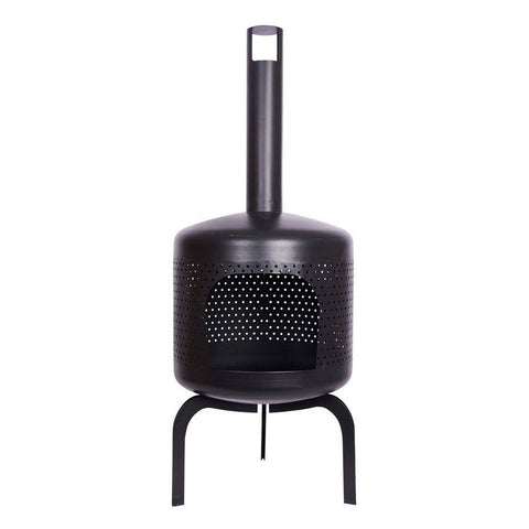 Diavola Chimenea 60cm Diameter 1.58m Tall in Black