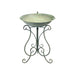 Kirana Rustic Bird Bath on Stand - Antique Green 52x52x70 cms