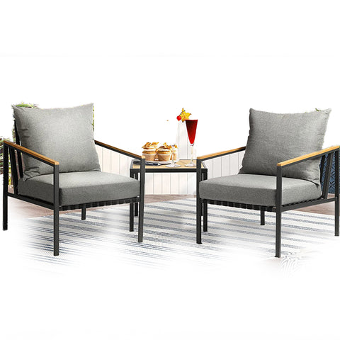 Mariella Patio Lounge Set - 2 Chairs & Table