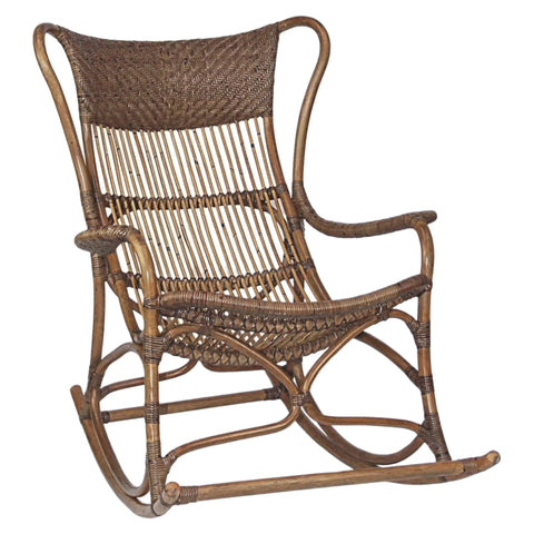 Aivara Rattan Rocking Chair, Antique Brown