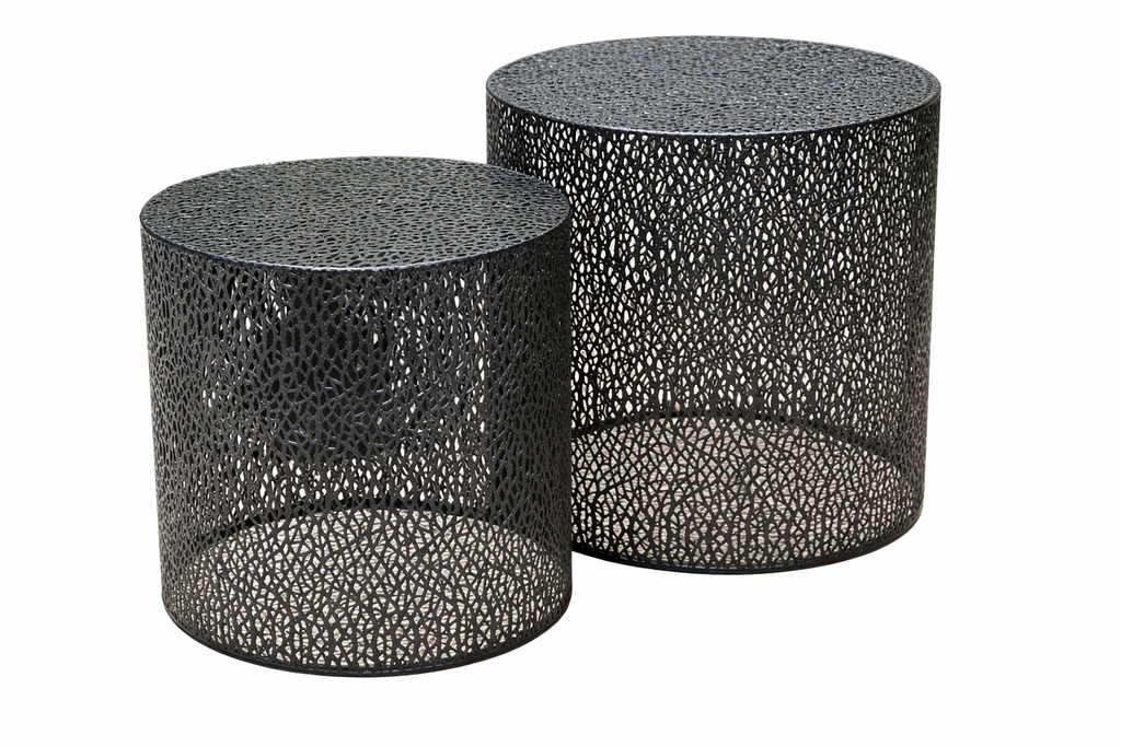 Valery Set of 2 Round Black Coffee Tables