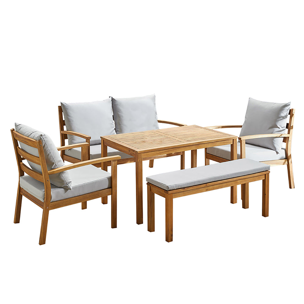 Cipriano 6 Person Outdoor Lounge Dining Set
