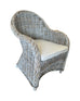 Aversa Hand Woven Cane Armchair - White or Grey