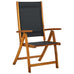 Romano Set of 2 pcs Solid Acacia Wood & Textilene Garden Chairs in Black