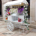 Floris Iron Frame Outdoor Flower Cart w/Two Wheels – White