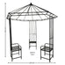 Luisiano Arch Gazebo with 3 seats in Rust