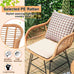 Luna ALL WEATHER 3pc Rattan Bistro Set w/Tempered Glass Table