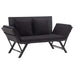 Odillon Convertible Polyrattan Garden Bench/Day Bed