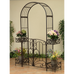 Iliana Garden Arch w/Gate - Rustic Brown