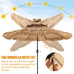 Laguna Thatched Tiki Umbrella with 8 Ribs &Tilt Adjustment for Beach