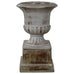 Thalassa Ironstone Urn And Pedestal. 56cm H