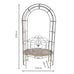 Zenobia Arch with Round Bench Seat - 105x64x203 cms