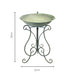 Kirana Rustic Bird Bath on Stand - Antique Green 52x52x70 cms