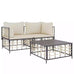 Oberon 3pc Polyrattan Garden Lounge Set w/Cushions