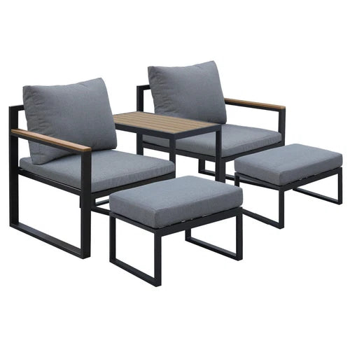 Sanovo 5-Piece Charcoal Outdoor Patio Set