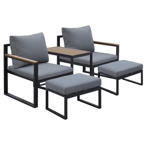 Sanovo 5-Piece Charcoal Outdoor Patio Set