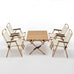 Tuscan Poppy 4 Person Bamboo Table and Chairs