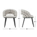 Jacqueline Curved Dining Chair Set of 2. Warm Grey or Oatmeal