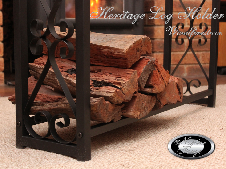 Cast Iron Firewood Storage Rack Wood Log Holder OLA Outdoor Living