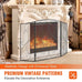 Chantilly 3-Piece Fireplace Screen with Iron Mesh Spark Guard