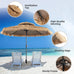 Vanu Thatched Tiki Umbrella w/8 Ribs, Tilt Adjustment, Manual Crank