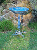 Cote d'Azur Blue Iron Large Birdbath - 75 cm H