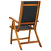 Romano Set of 2 pcs Solid Acacia Wood & Textilene Garden Chairs in Black