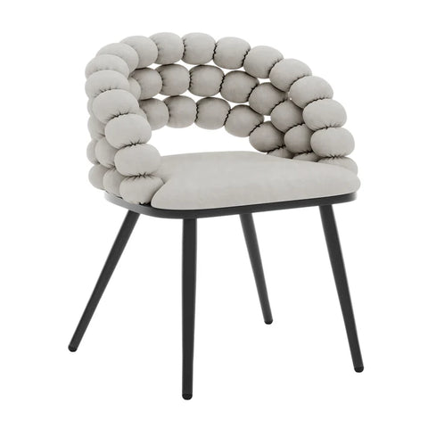 Jacqueline Curved Dining Chair Set of 2. Warm Grey or Oatmeal