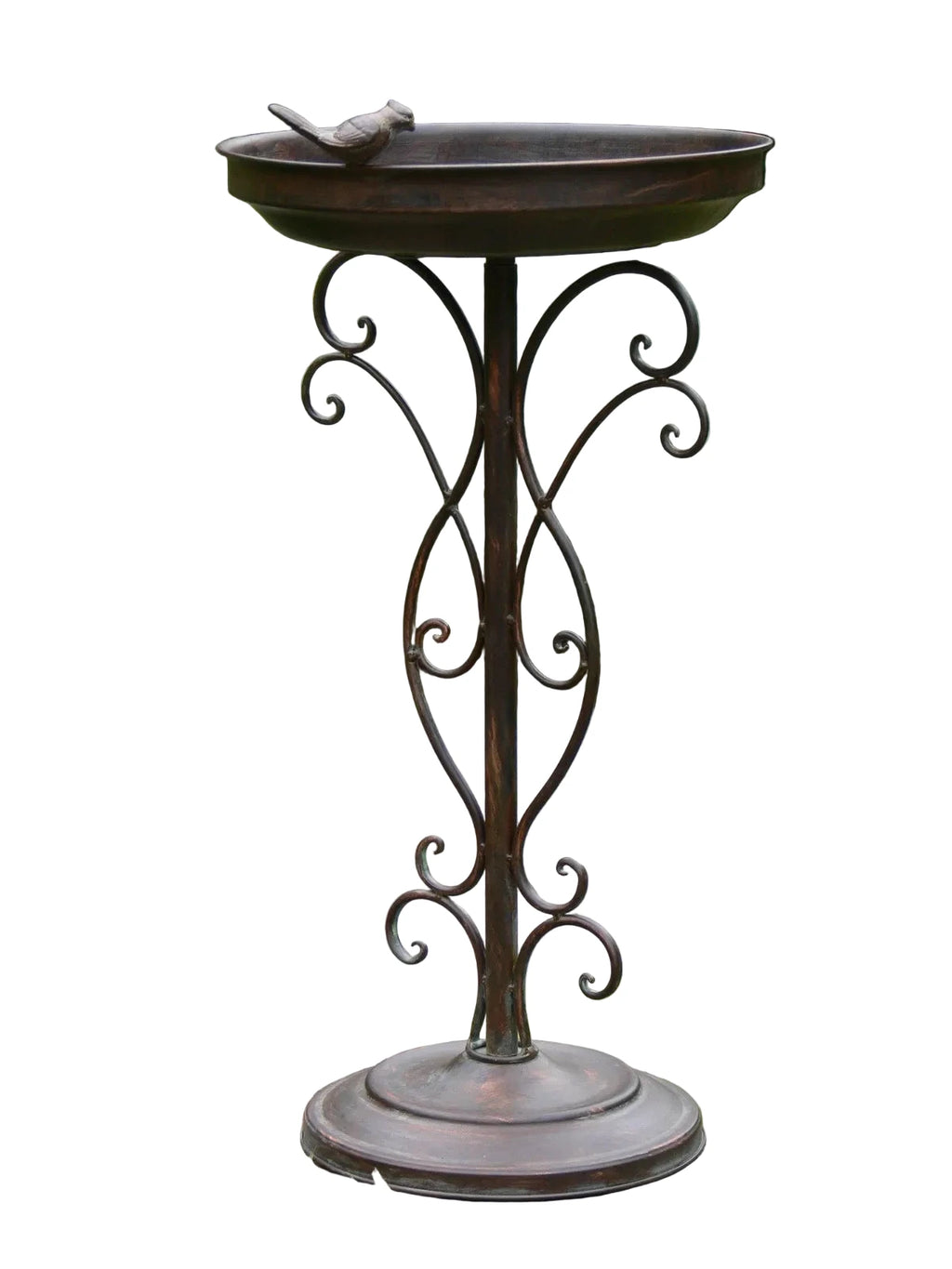 Aurora Bird Feeder/Bath - French Antique Style Brown