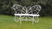 French Butterfly Wrought Iron Garden Bench