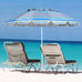 Vivi Beach Umbrella/Sun Shade w/Cup Holder & Carry Bag --- 3 Design Colours