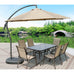 Zesta 3m Heavy Duty Round Cantilever Outdoor Umbrella - 4 Cols