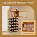 Selia 20-Bottle Bamboo Wine Rack Cabinet with Glass Hanger