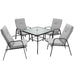 Mateo 6pc Patio Dining Set w/Umbrella & Stackable Chairs