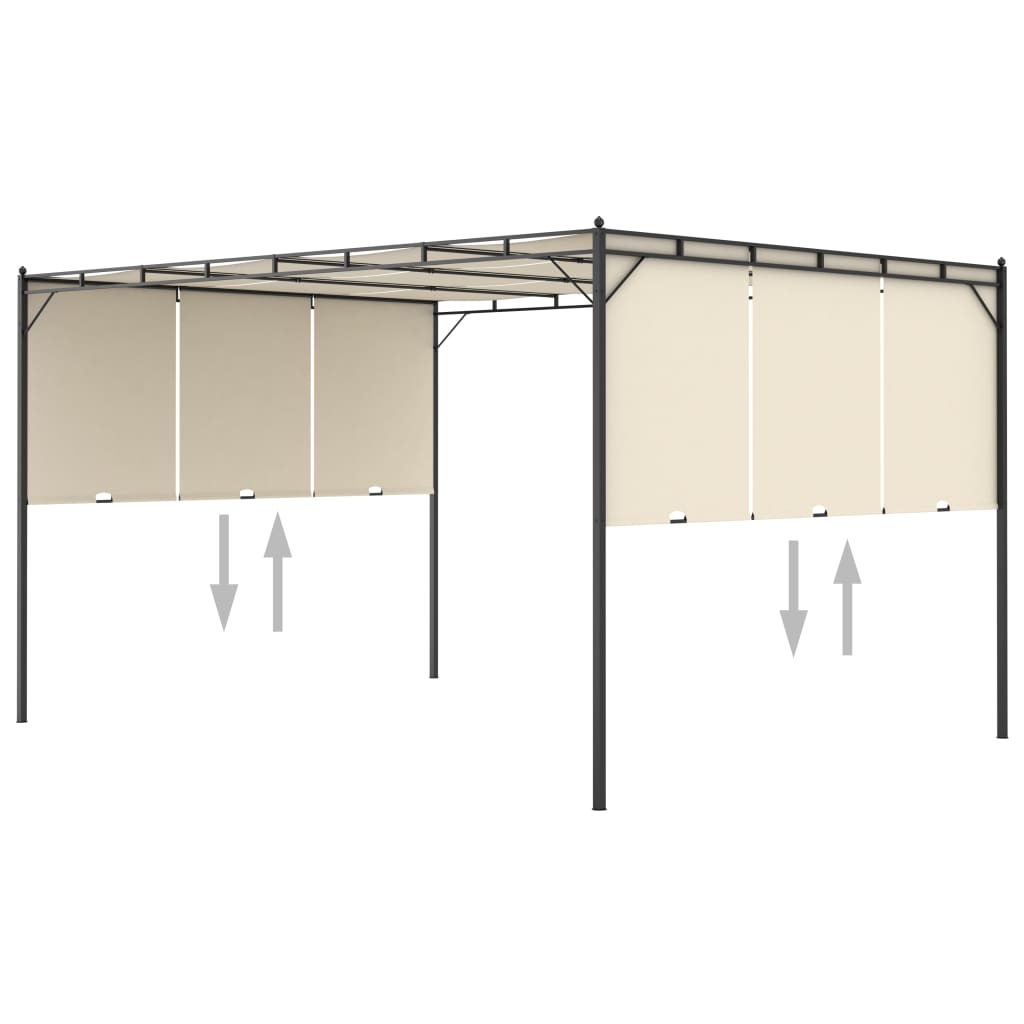 Avezzano Garden Gazebo/Patio Sunshade with Side Curtain 4x3x2.25m