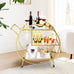 Lenora Drinks Trolley/Bar Serving Cart - Metal Frame w/ Glass Shelf