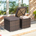 Pair of Lourmarin Rattan Ottomans/Storage Box