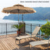 Vanu Thatched Tiki Umbrella w/8 Ribs, Tilt Adjustment, Manual Crank