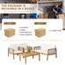 Isha 4pc Wood Furniture Set w/Cushions