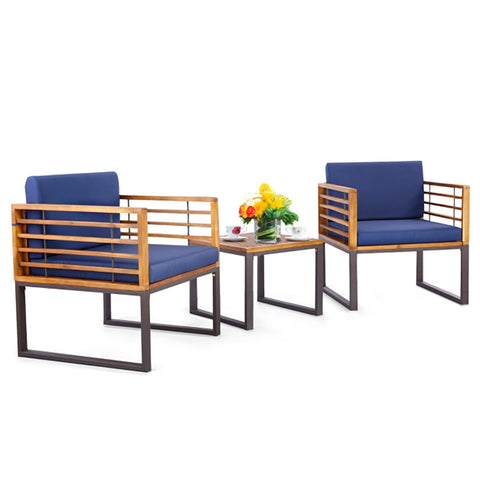 Eira Outdoor Conversation Set w/Cushioned Armchairs
