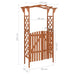 Valentina Wood Pergola with Gate - in Grey or Brown