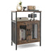 Saba Mobile Patio & Wine Rack Doors Industrial Side Table