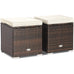 Pair of Lourmarin Rattan Ottomans/Storage Box