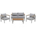 Eliana 4 Seater Outdoor Aluminium & Eucalyptus Wood Lounge Set